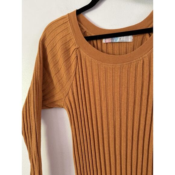 Free People Walk About Ribbed Maxi Dress Mustard Yellow XS Neutral Earthy Boho - Picture 5 of 8